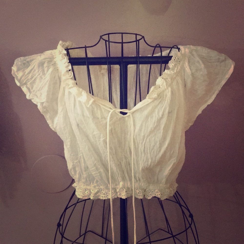 Altar’d State white ruffle crop top